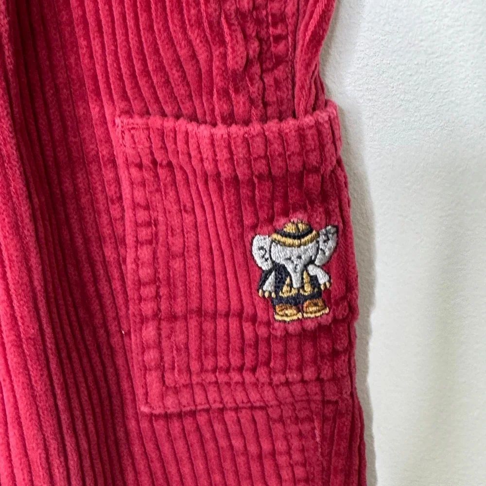 Vintage Sesame Street red corduroy and flannel‎ overalls 18M